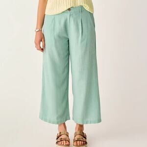 Carve Designs Women’s Small 28 x 25 Pants Wide Leg Crop Linen Blend Flowy